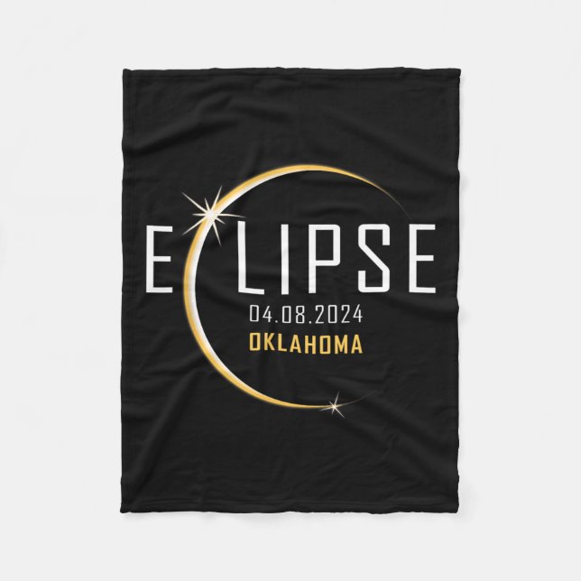 Total Solar Eclipse 2024 Oklahoma America Totality Fleecefilt (Framsidan)