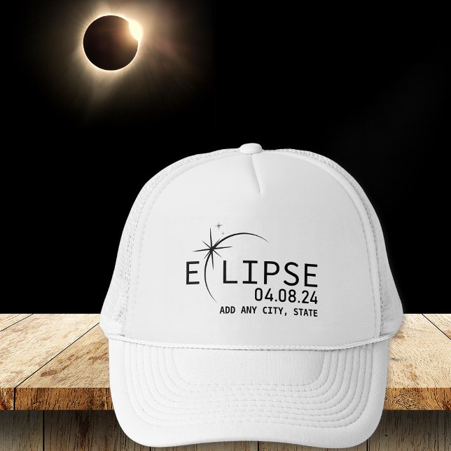Total Solar Eclipse 2024 Ort för Anpassningsbar so Keps (Skapare uppladdad)