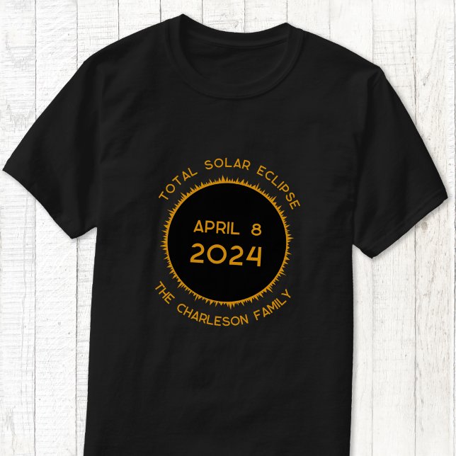 Total Solar Eclipse 2024 Personlig T-Shirt (Personalized Total Solar Eclipse 2024 T-shirt)