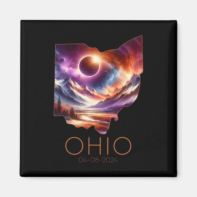 Total Solar Eclipse 2024 State Ohio Totality April Magnet (Framsidan)
