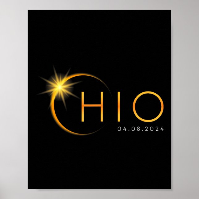Total Solar Eclipse 2024 State Ohio Totality April Poster (Framsidan)