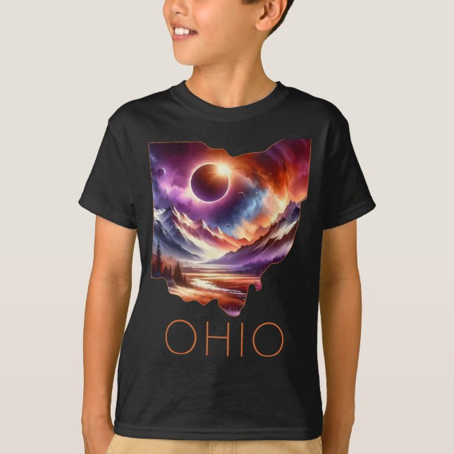 Total Solar Eclipse 2024 State Ohio Totality April T Shirt (Framsida)