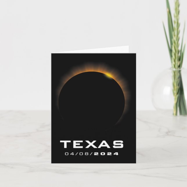 Total Solar Eclipse 2024 Texas Kort (Framsida)