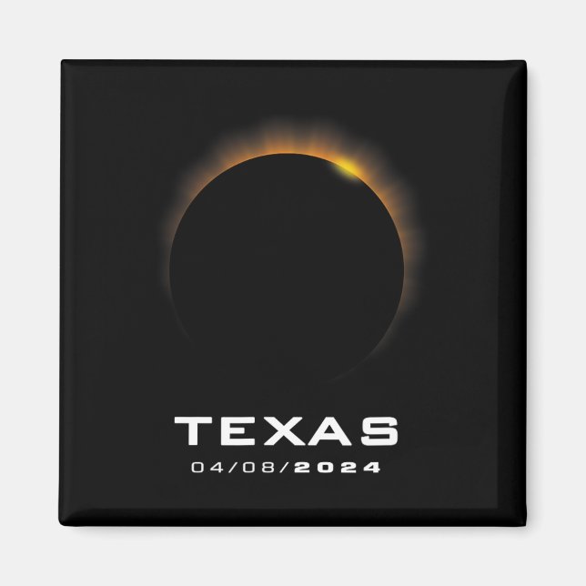 Total Solar Eclipse 2024 Texas Magnet (Framsidan)