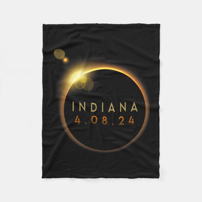 Total Solar Eclipse 2024 Totality Indiana Fleecefilt (Framsidan)