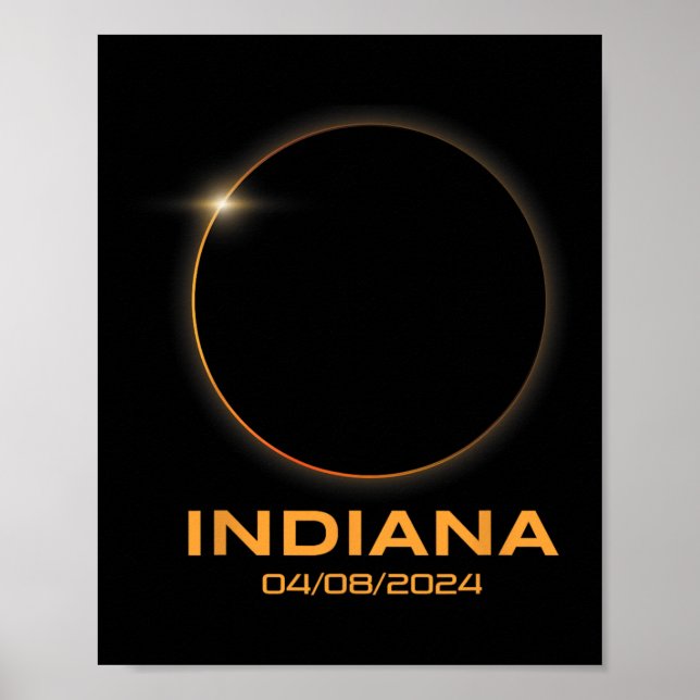 Total Solar Eclipse 2024 Totality Indiana Poster (Framsidan)