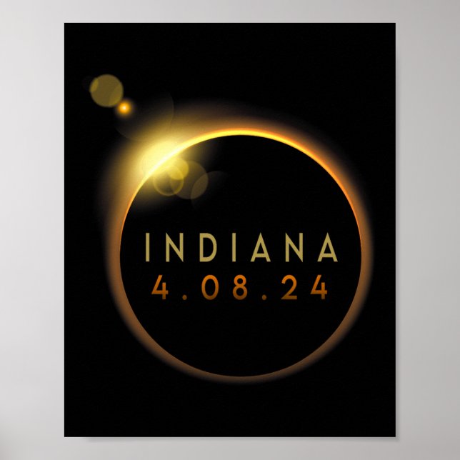 Total Solar Eclipse 2024 Totality Indiana Poster (Framsidan)