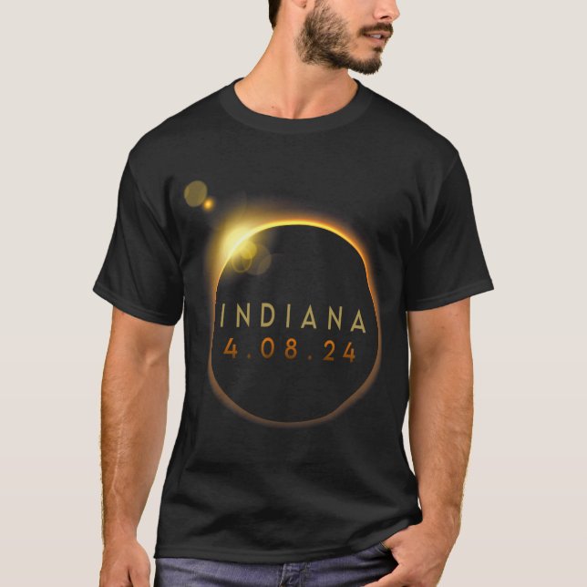 Total Solar Eclipse 2024 Totality Indiana T Shirt (Framsida)