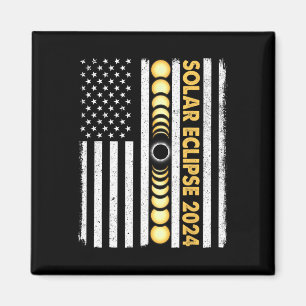 Total Solar Eclipse 2024 Totality Phases US Americ Magnet