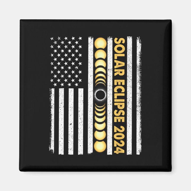 Total Solar Eclipse 2024 Totality Phases US Americ Magnet (Framsidan)