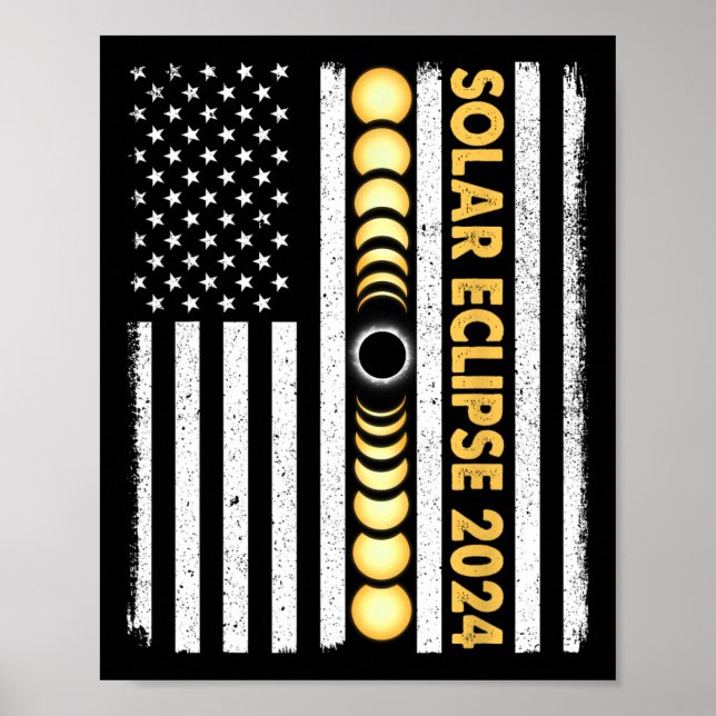 Total Solar Eclipse 2024 Totality Phases US Americ Poster (Framsidan)