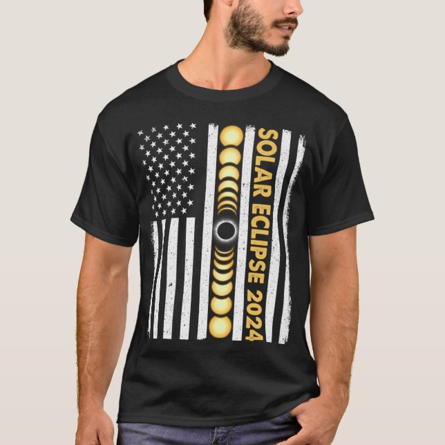 Total Solar Eclipse 2024 Totality Phases US Americ T Shirt (Framsida)