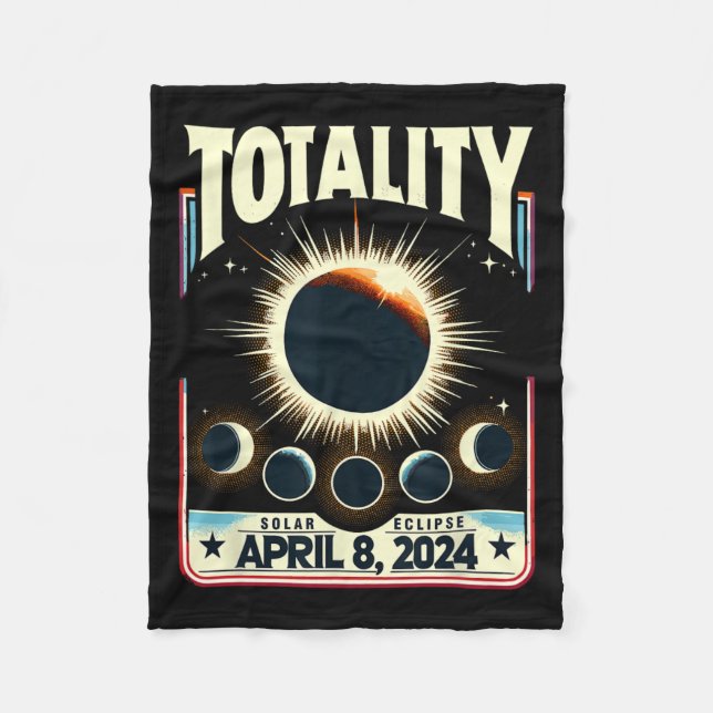 Total Solar Eclipse 2024 Totality Total Ecli Fleecefilt (Framsidan)