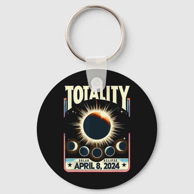 Total Solar Eclipse 2024 Totality Total Ecli Nyckelring (Framsida)
