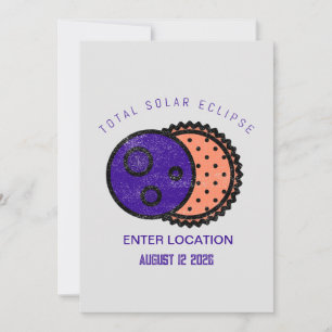 Total Solar Eclipse 2026-Anpassningsbar Inbjudningar