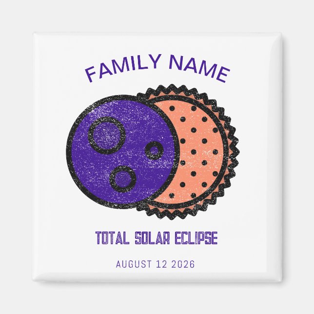 Total Solar Eclipse 2026-Anpassningsbar Magnet (Framsidan)