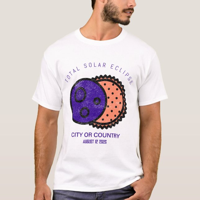 Total Solar Eclipse 2026-Anpassningsbar T Shirt (Framsida)
