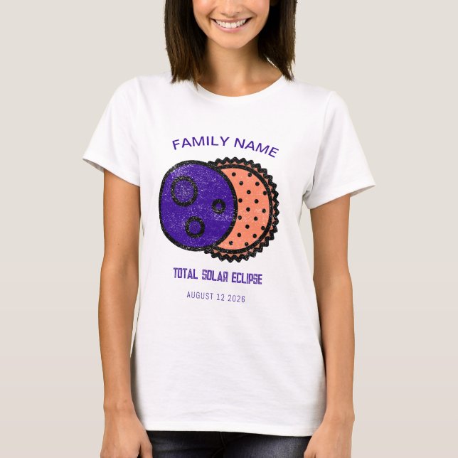 Total Solar Eclipse 2026-Anpassningsbar T Shirt (Framsida)