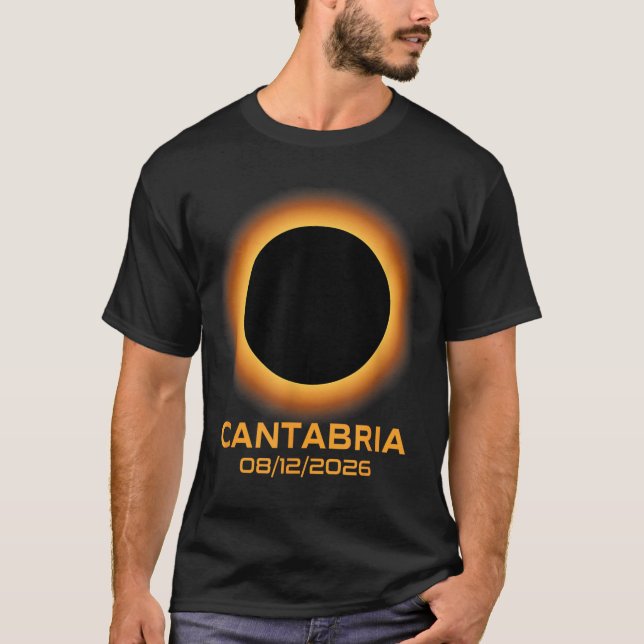 Total Solar Eclipse 2026 Cantabria Spain Totality T Shirt (Framsida)