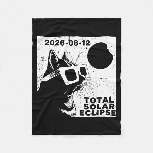 Total Solar Eclipse 2026 Cat Lover Fleecefilt (Framsidan)