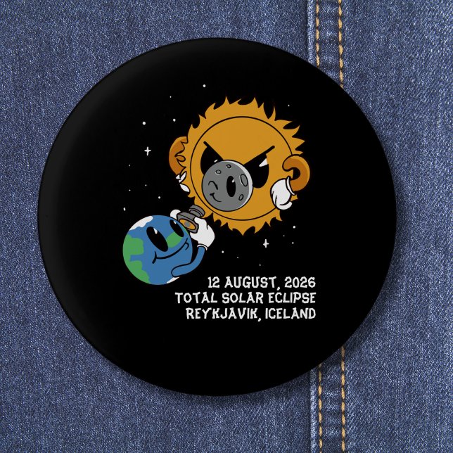 Total Solar Eclipse 2026 Iceland Photobomb Knapp (Change city, or other text, to personalize.  Matching items available.)