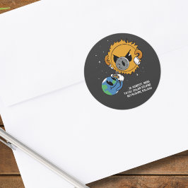 Total Solar Eclipse 2026 Iceland Photobomb Runt Klistermärke