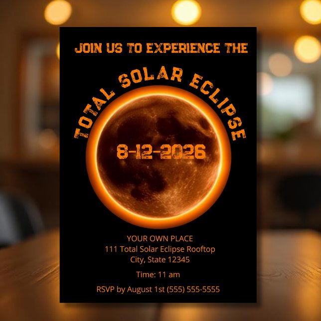 Total Solar Eclipse 2026 Inbjudningar (Total Solar Eclipse 2026 Invitation)