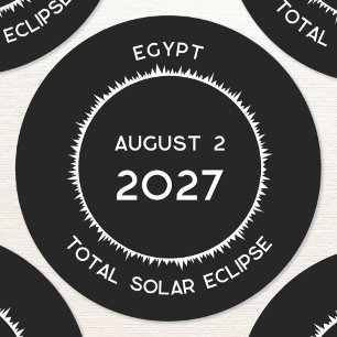 Total Solar Eclipse 2027-Egypten Runt Klistermärke