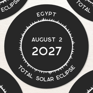 Total Solar Eclipse 2027-Egypten Runt Klistermärke