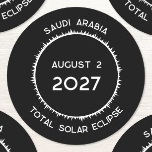 Total Solar Eclipse 2027 Saudiarabien Runt Klistermärke
