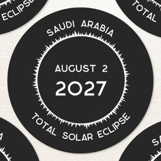 Total Solar Eclipse 2027 Saudiarabien Runt Klistermärke
