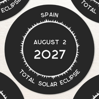 Total Solar Eclipse 2027 Spanien Runt Klistermärke