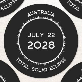 Total Solar Eclipse 2028 Australien Runt Klistermärke