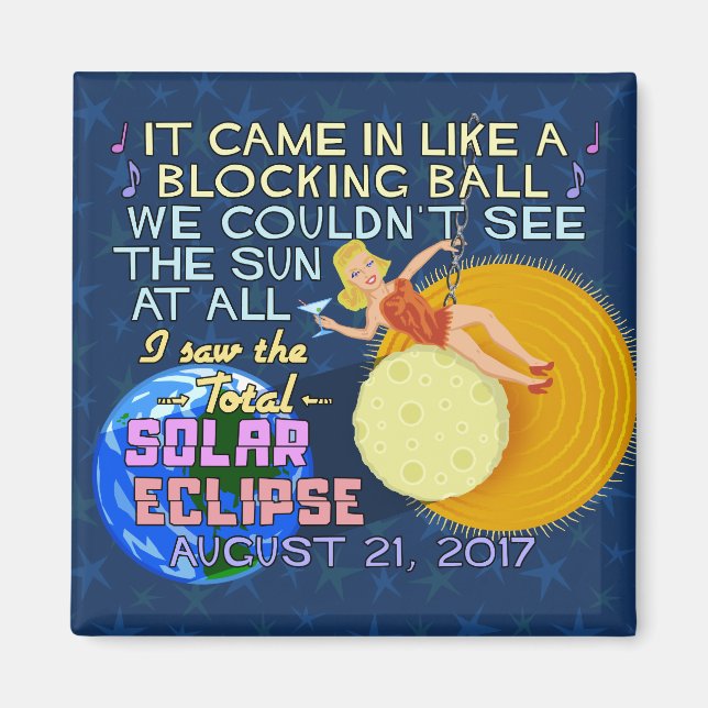Total Solar Eclipse 21 augusti 2017 American Funny Magnet (Framsidan)
