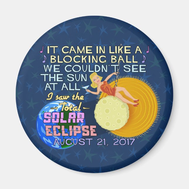 Total Solar Eclipse 21 augusti 2017 American Funny Magnet (Framsidan)
