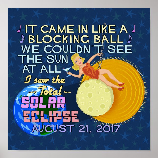 Total Solar Eclipse 21 augusti 2017 American Funny Poster (Framsidan)