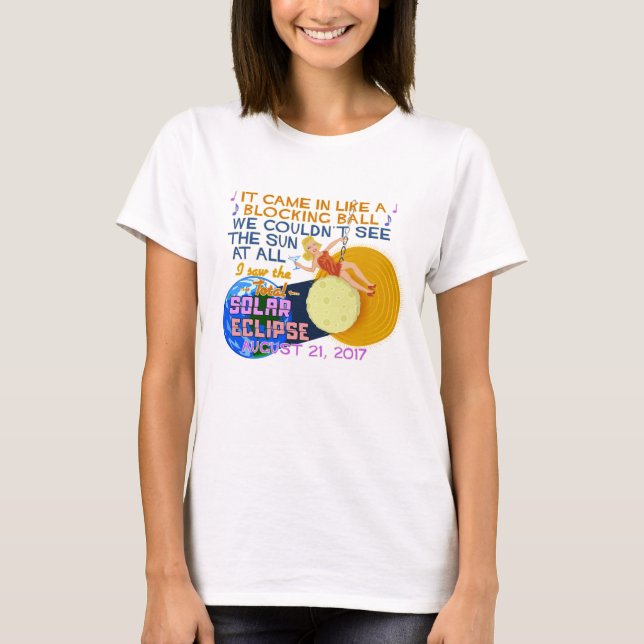 Total Solar Eclipse 21 augusti 2017 American Funny Tee Shirt (Framsida)