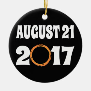 Total Solar Eclipse 21 augusti 2017 Julgransprydnad Keramik
