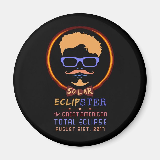 Total Solar Eclipse 21 augusti 2017 Lustigt Hipste Magnet (Framsidan)