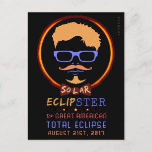 Total Solar Eclipse 21 augusti 2017 Lustigt Hipste Vykort