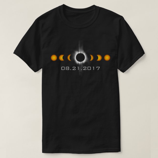 Total Solar Eclipse 21 augusti 2017 Sol Måne Zip T Shirt (Design framsida)