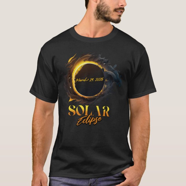 Total Solar Eclipse 29 mars 2025 Kommemorativ C T Shirt (Framsida)