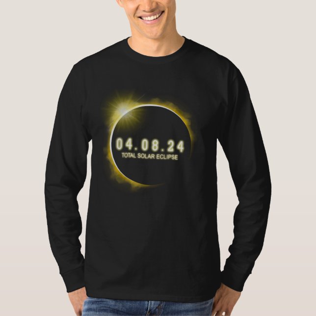 Total Solar Eclipse 4 08 24 Totality Cities On Bac T Shirt (Framsida)