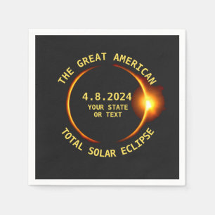 Total Solar Eclipse 4.8.2024 USA Anpassningsbar Te Pappersservett
