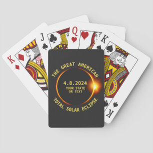 Total Solar Eclipse 4.8.2024 USA Anpassningsbar Te Spel Kort