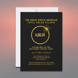 Total Solar Eclipse 4/8/2024 USA View Party Inbjudningar