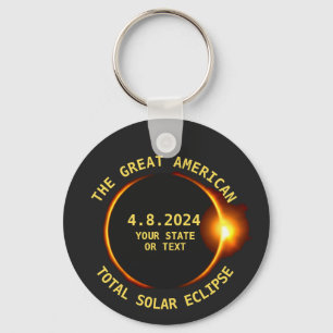 Total Solar Eclipse 8.21.2017 USA Anpassningsbar T Nyckelring