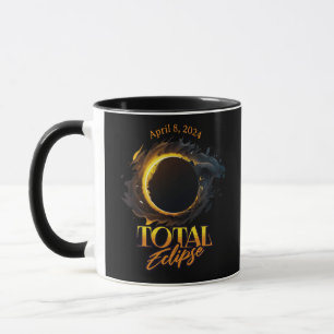 Total Solar Eclipse 8 april 2024 minneshögtid Mugg