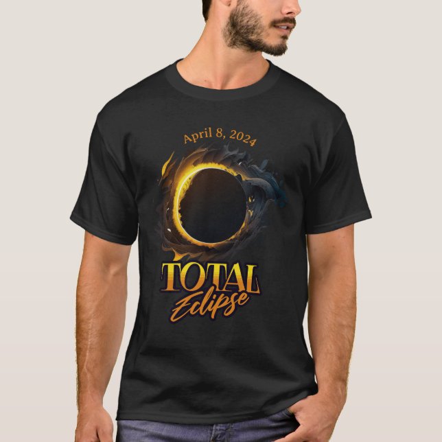Total Solar Eclipse 8 april 2024 minneshögtid T Shirt (Framsida)