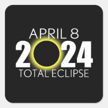 Total Solar Eclipse - 8 april 2024 - svart design